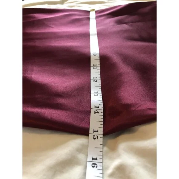 Bebe Satin Slip Dress Size S Burgundy Cowl Neck Midi Y2k Dance Prom Evening Date - Picture 9 of 11